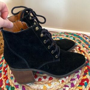 NWOT Lucky Brand Wadil Black Suede Ankle Boots